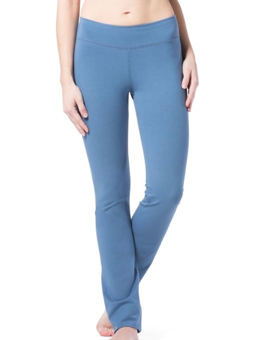 New Straight Leg Women’s Mid-rise Yoga Pant Straight Leg Cool Ecofabric Blue Lg